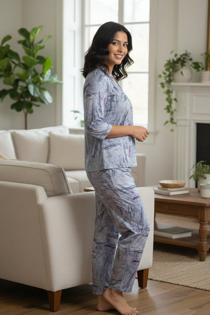 Fablush Women's Satin Nightsuit Bridal Nightwear | Luxe Satin | FB501