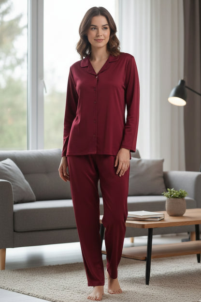 Fablush Women's Satin Nightsuit Bridal Nightwear | Luxe Satin | FB501