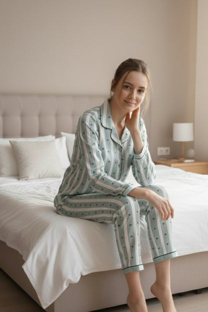 Fablush Women's Satin Nightsuit Bridal Nightwear | Luxe Satin | FB501