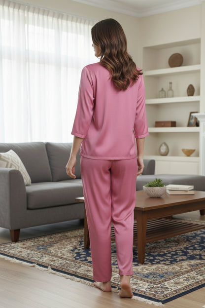 Fablush Women's Satin Nightsuit Bridal Nightwear | Luxe Satin | FB501