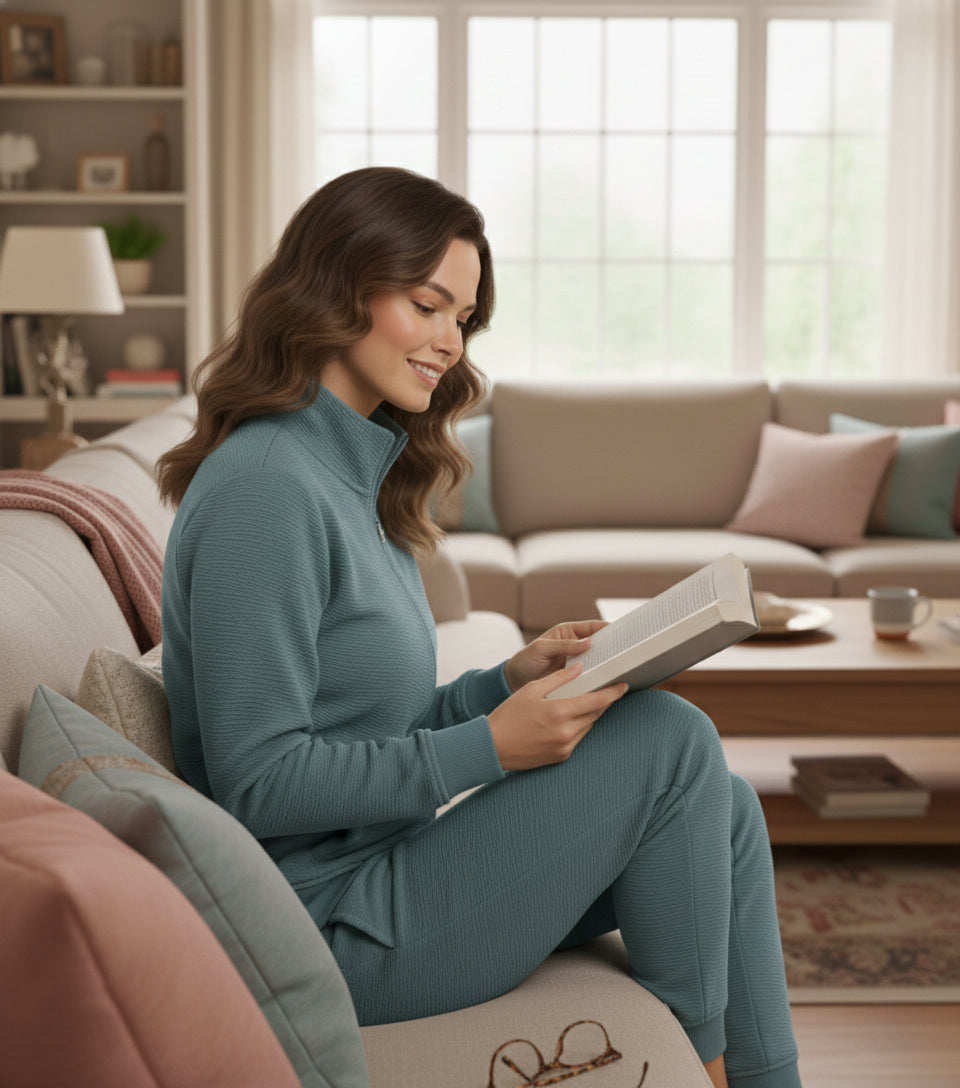 Fablush Women’s Athleisure Jacket | Bonded Jacquard Winter Comfort Wear | FB616