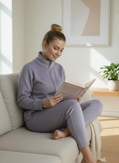 Fablush Women’s Athleisure Jacket | Bonded Jacquard Winter Comfort Wear | FB616