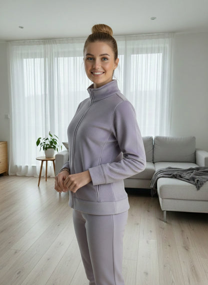 Fablush Women’s Athleisure Jacket | Bonded Jacquard Winter Comfort Wear | FB616