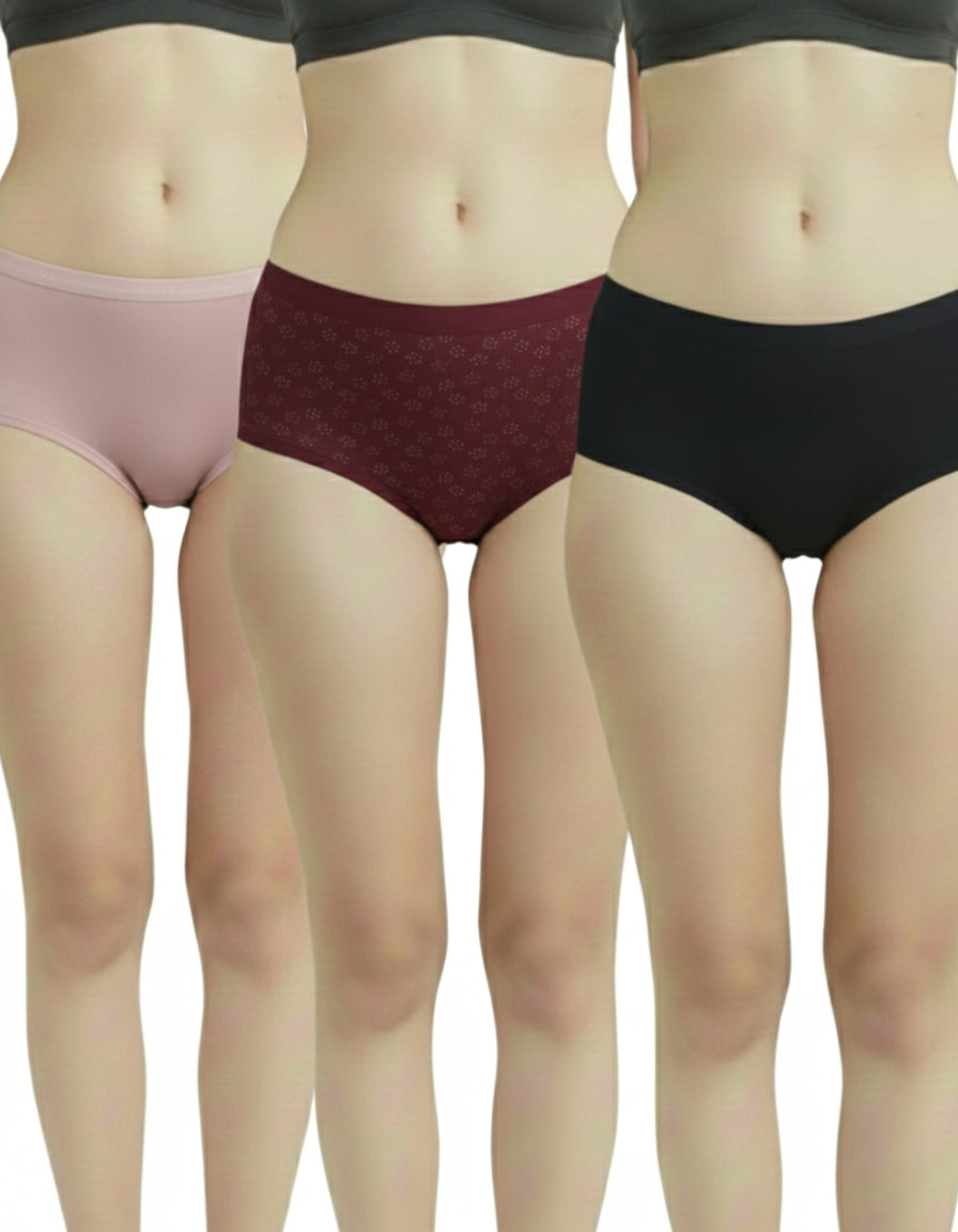Fablush Women’s Hipster Panty Pack | Cotton Lycra Outer Elastic | FBHP11