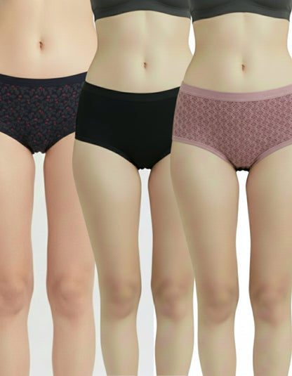 Fablush Women’s Hipster Panty Pack | Cotton Lycra Outer Elastic | FBHP11