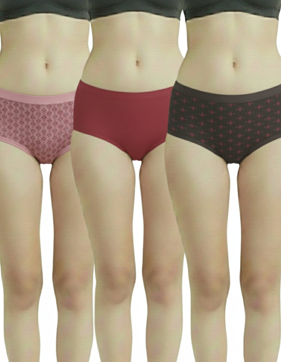 Fablush Women’s Hipster Panty Pack | Cotton Lycra Outer Elastic | FBHP11