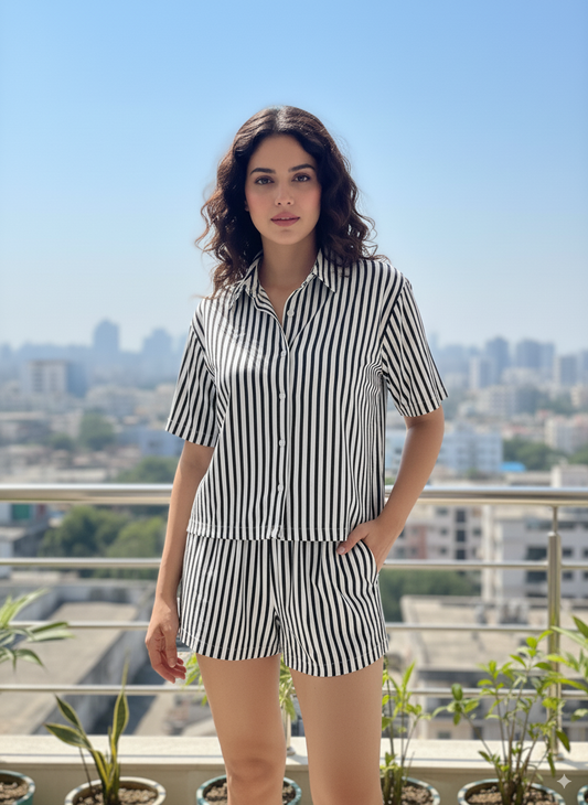 Fablush Women’s Co-ord Set Resortwear | FBRS02 | 90% Cotton & 10% Linen | Stylish & Comfortable Summer Wear