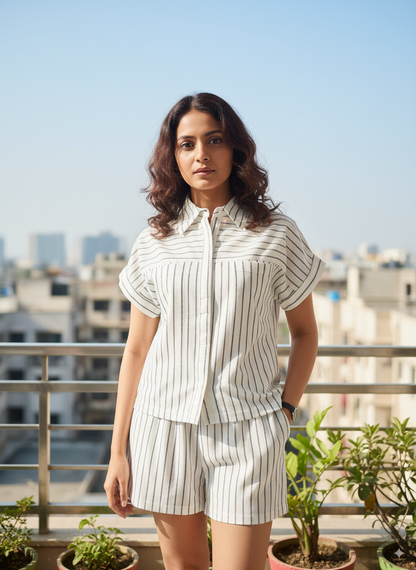 Fablush Women’s Co-ord Set Resortwear | FBRS03 | 90% Cotton & 10% Linen | Stylish & Comfortable Summer Wear