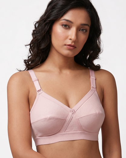 Trylo Krutika Plain Women’s Cotton Bra | Non-Padded Full Coverage Bra | Soft Breathable Daily Wear Comfort