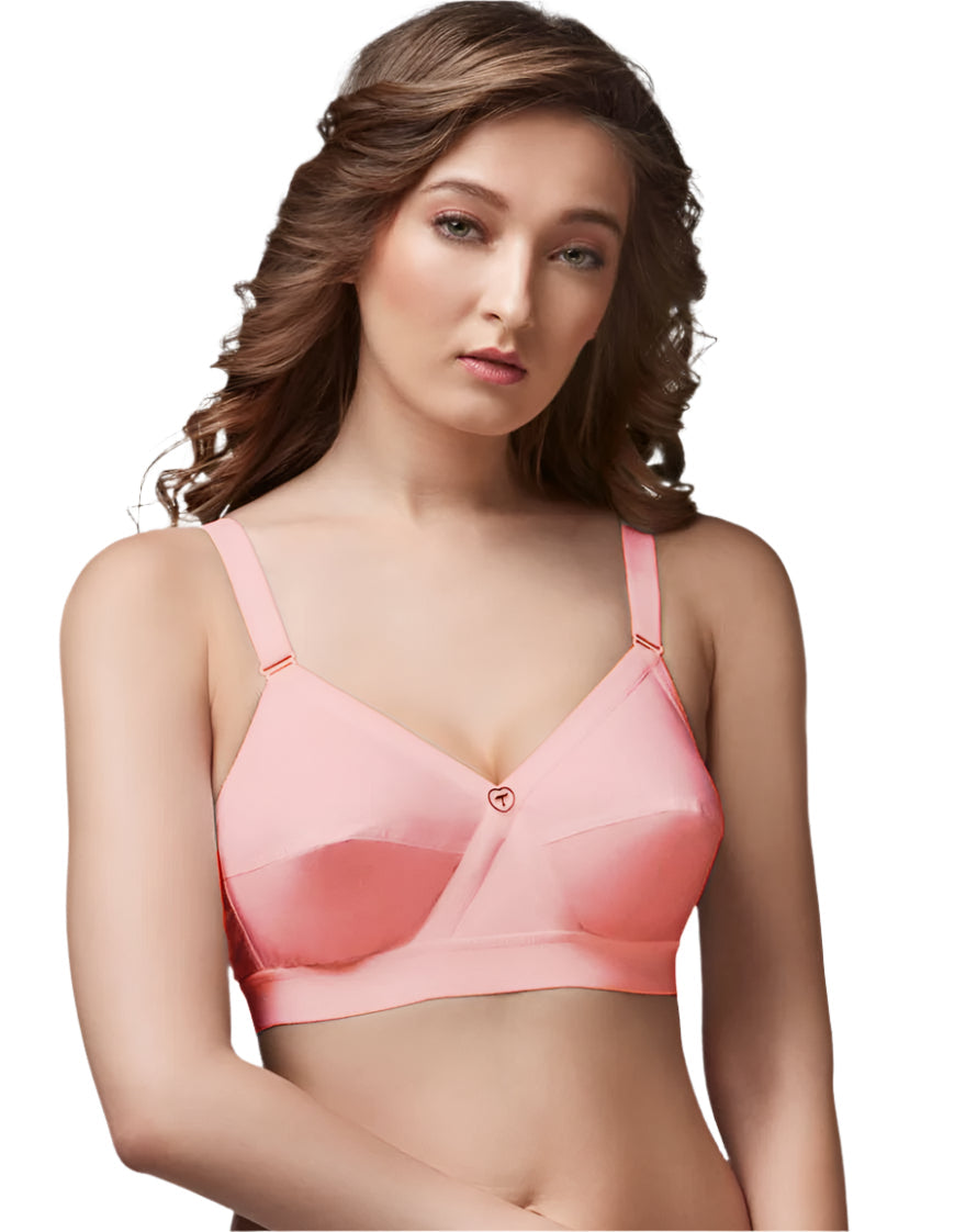 Trylo Krutika Plain Women’s Cotton Bra | Non-Padded Full Coverage | 100% Soft Cotton Comfort