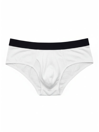 Benetton Men’s 100% Cotton Brief 01C3096ula02i Pack of 2 | Soft Breathable Everyday Underwear White Grey Melange