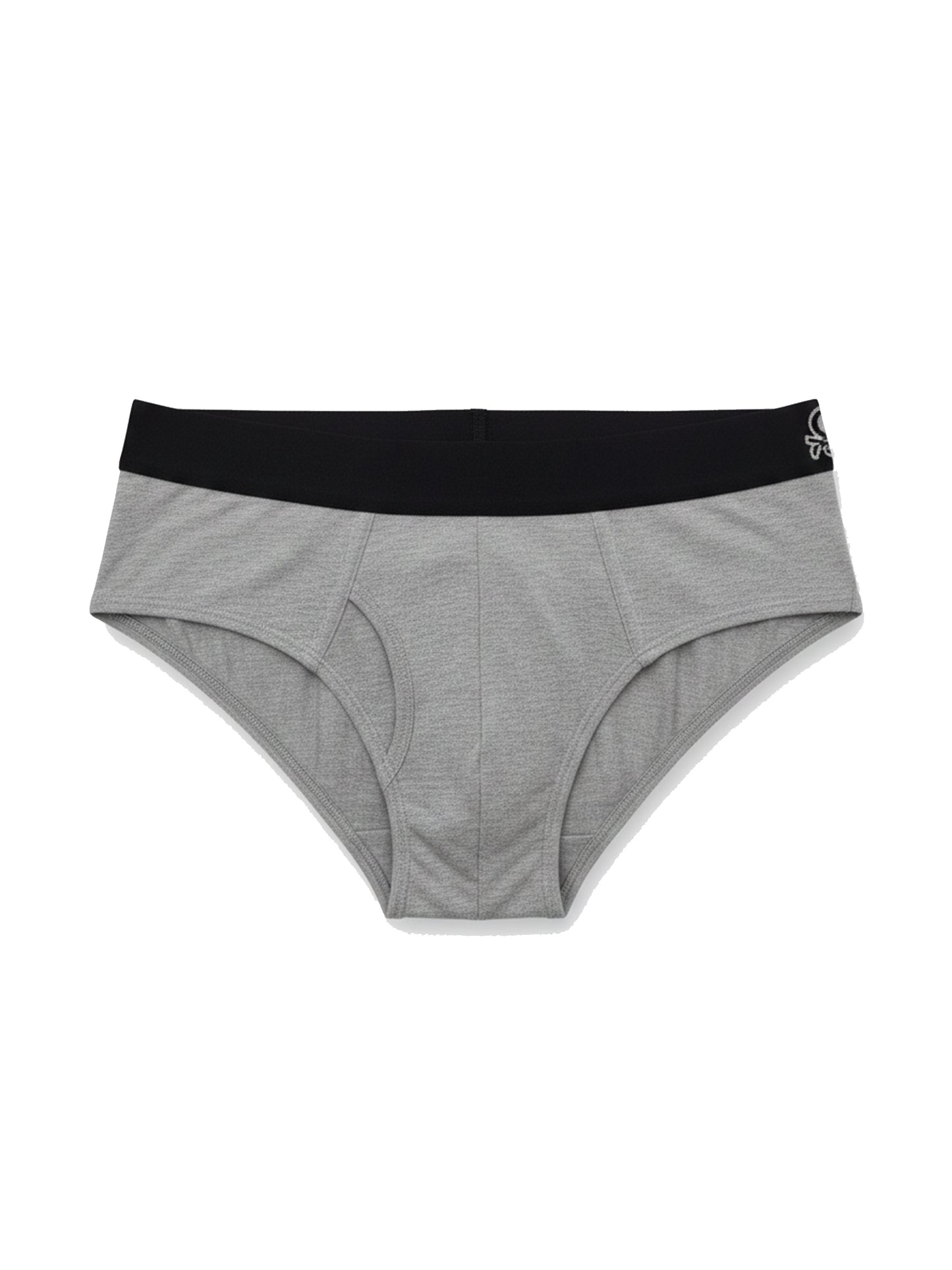 Benetton Men’s 100% Cotton Brief 01C3096ula02i Pack of 2 | Soft Breathable Everyday Underwear White Grey Melange