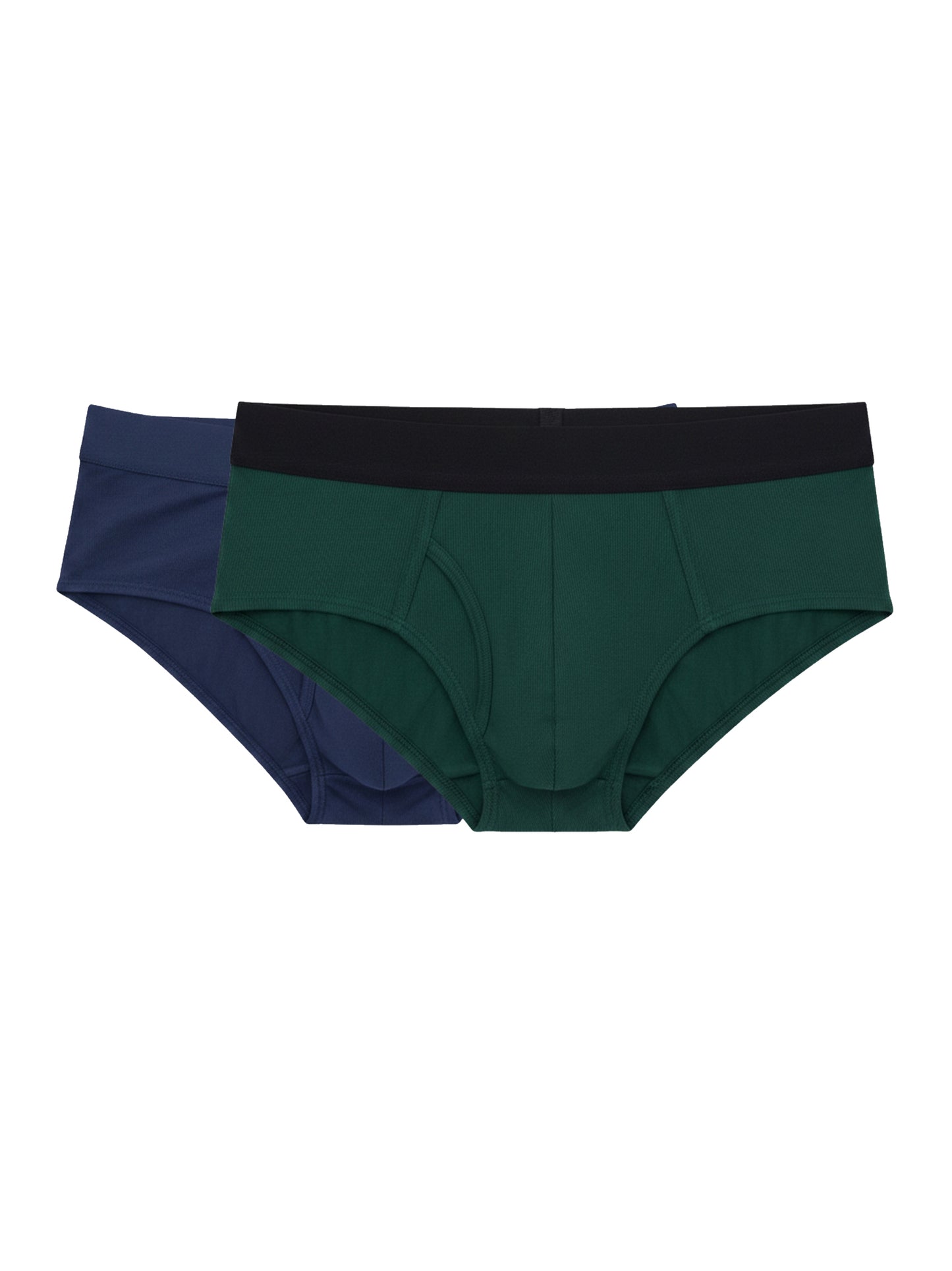 Benetton Men’s 100% Cotton Brief 01C3096ula02i Pack of 2 | Soft Breathable Everyday Underwear Bottle Green Navy
