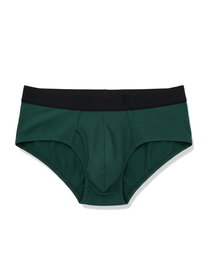 Benetton Men’s 100% Cotton Brief 01C3096ula02i Pack of 2 | Soft Breathable Everyday Underwear Bottle Green Navy