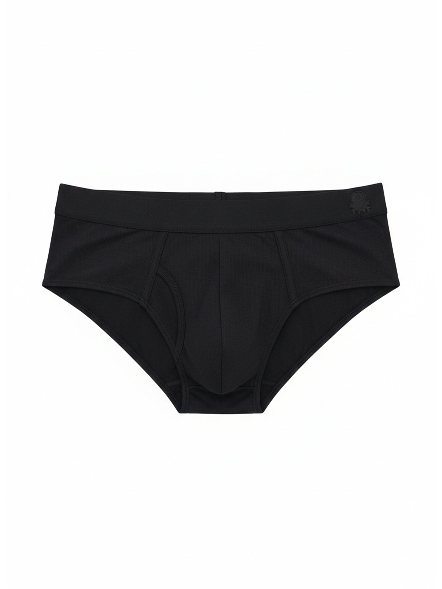 Benetton Men’s 100% Cotton Brief 01C3096ula02i Pack of 2 | Soft Breathable Everyday Underwear Grey Melange Black
