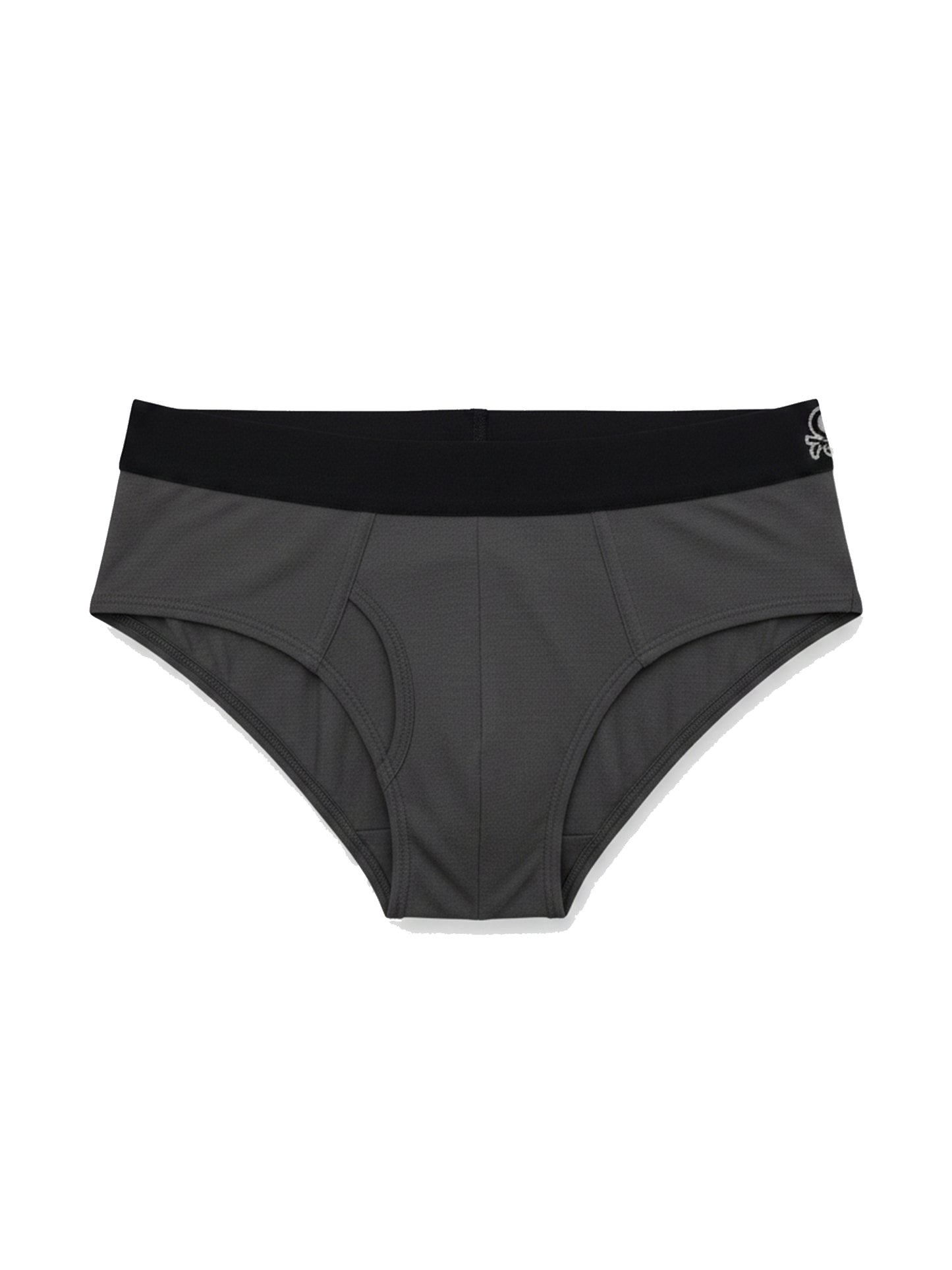 Benetton Men’s 100% Cotton Brief 01C3096ula02i Pack of 2 | Soft Breathable Everyday Underwear Dark Grey Melange Navy