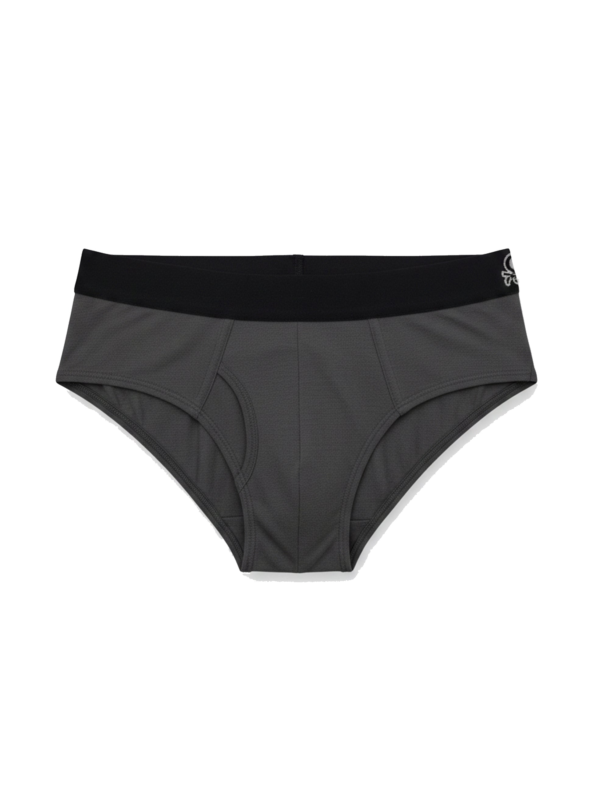 Benetton Men’s 100% Cotton Brief 01C3096ula02i Pack of 2 | Soft Breathable Everyday Underwear Dark Grey Melange Navy