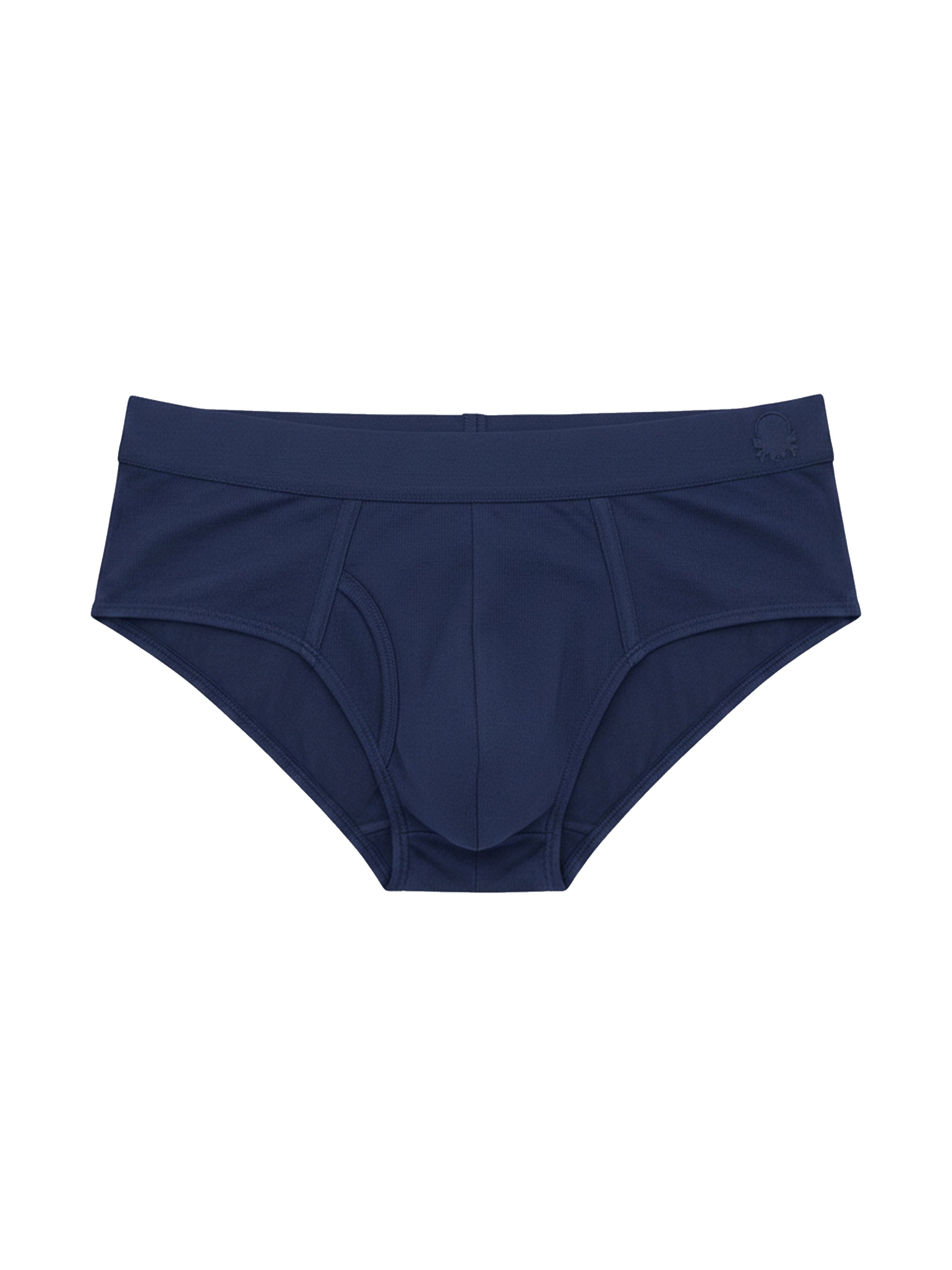 Benetton Men’s 100% Cotton Brief 01C3096ula02i Pack of 2 | Soft Breathable Everyday Underwear Dark Grey Melange Navy