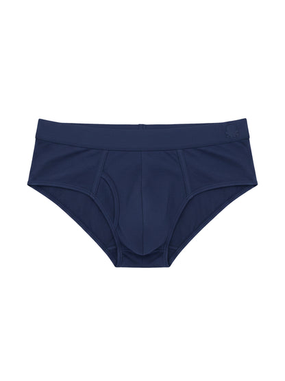 Benetton Men’s 100% Cotton Brief 01C3096ula02i Pack of 2 | Soft Breathable Everyday Underwear Dark Grey Melange Navy