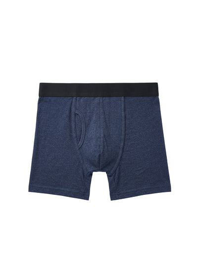 Benetton Men’s Cotton Trunk 01C3096ula04i | 100% Cotton Breathable Everyday Underwear Grey Melange Navy