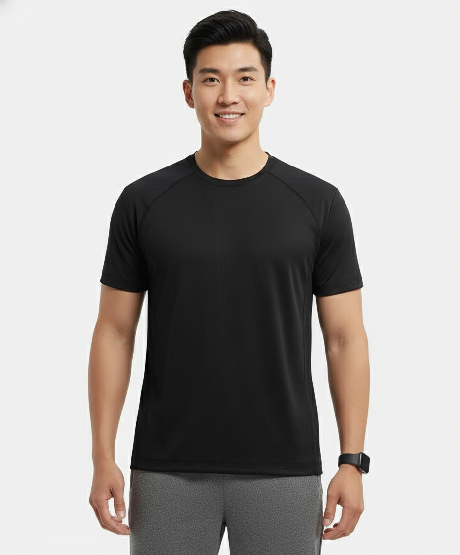 Jockey Men’s Athleisure Active T-Shirt | Lightweight Stretch Workout Tee | Soft Comfort Fabric | MV15 Black