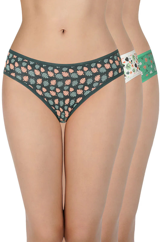 amante Bikini Printed Outer Elastic Panty Pack | Ppk33102 (Pack of 3 color) (Prints may vary)