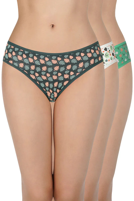amante Bikini  Printed Outer Elastic Panty Pack | Ppk33102 (Pack of 3 color) (Prints may vary)