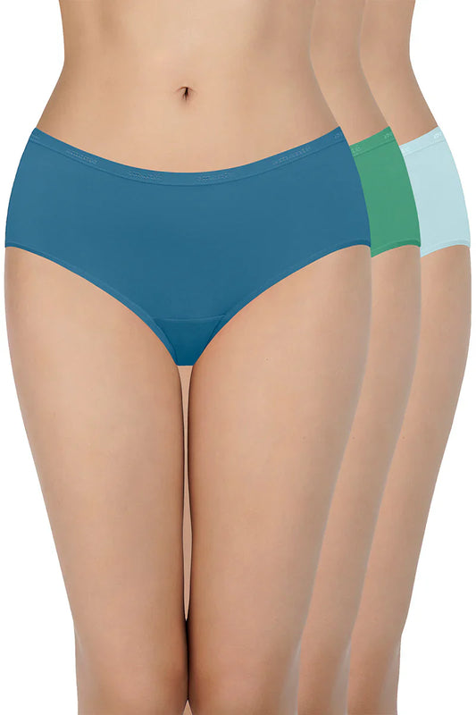 amante Hipster Solid Outer Elastic Panty Pack | Ppk43001 (Pack of 3 color) (Colors may vary)
