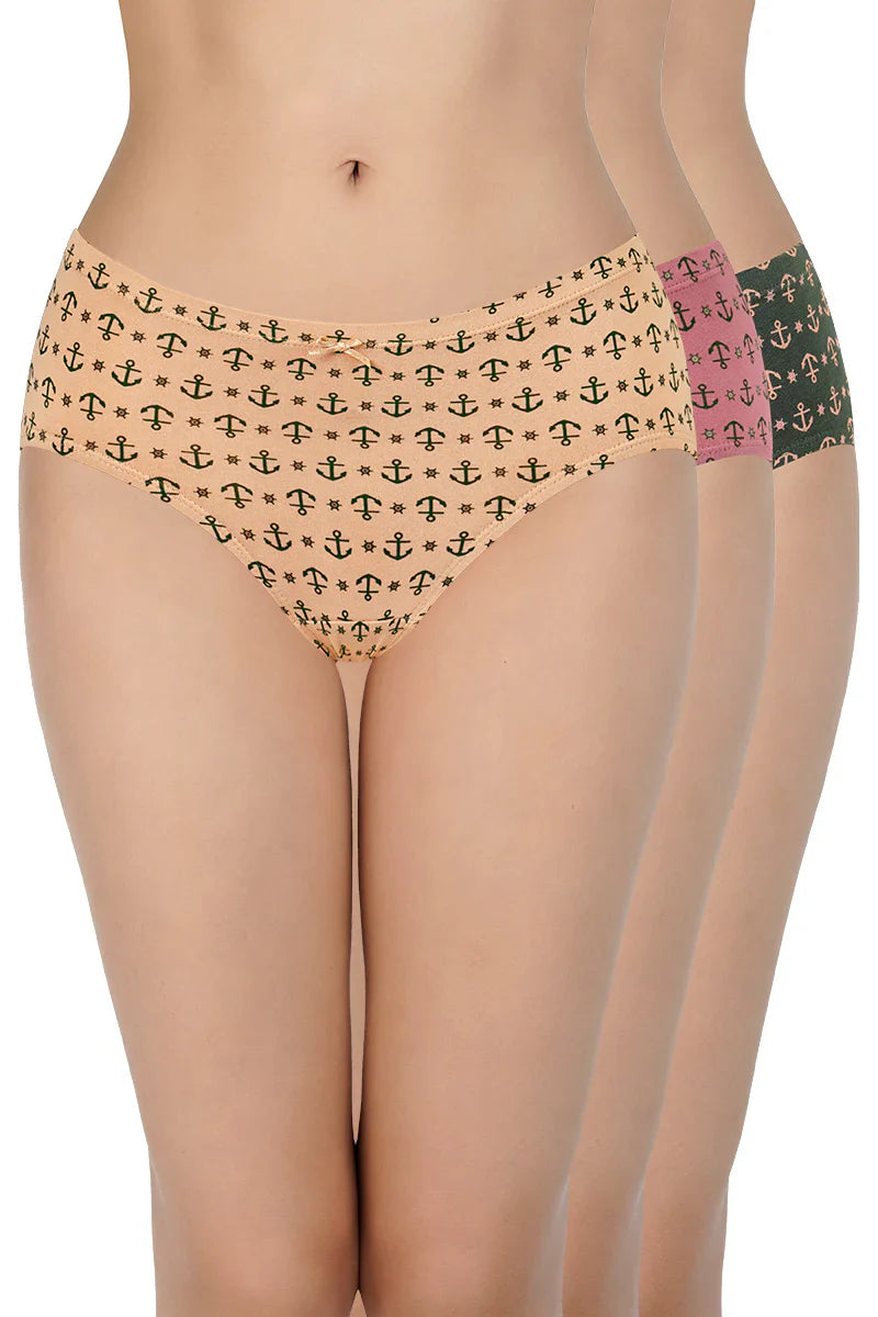 amante Printed Hipster Printed Inner Elastic Panty Pack | Ppk43105 (Pack of 3 color) (Prints may vary)