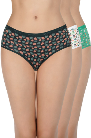 amante Printed Hipster Printed Inner Elastic Panty Pack | Ppk43105 (Pack of 3 color) (Prints may vary)