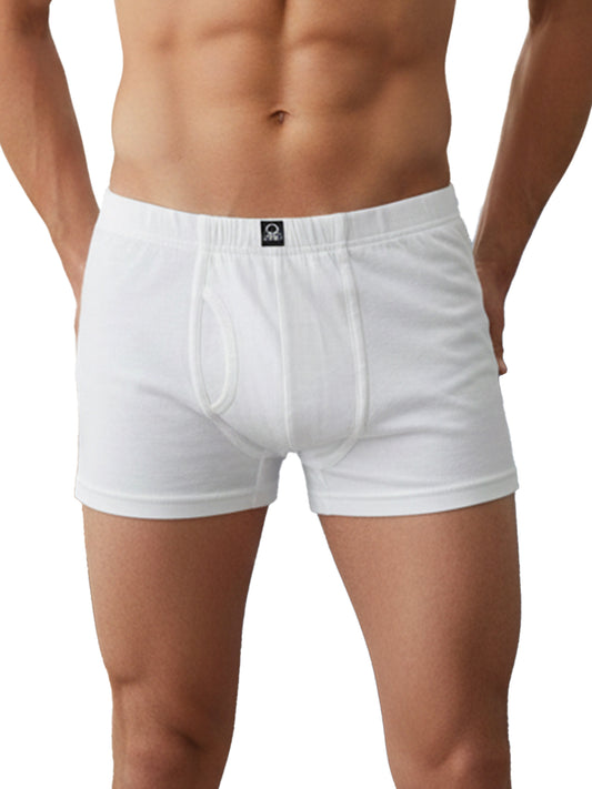 Benetton Men’s Cotton Trunk 01C3096ula03i | 100% Cotton Breathable Everyday Underwear White Black