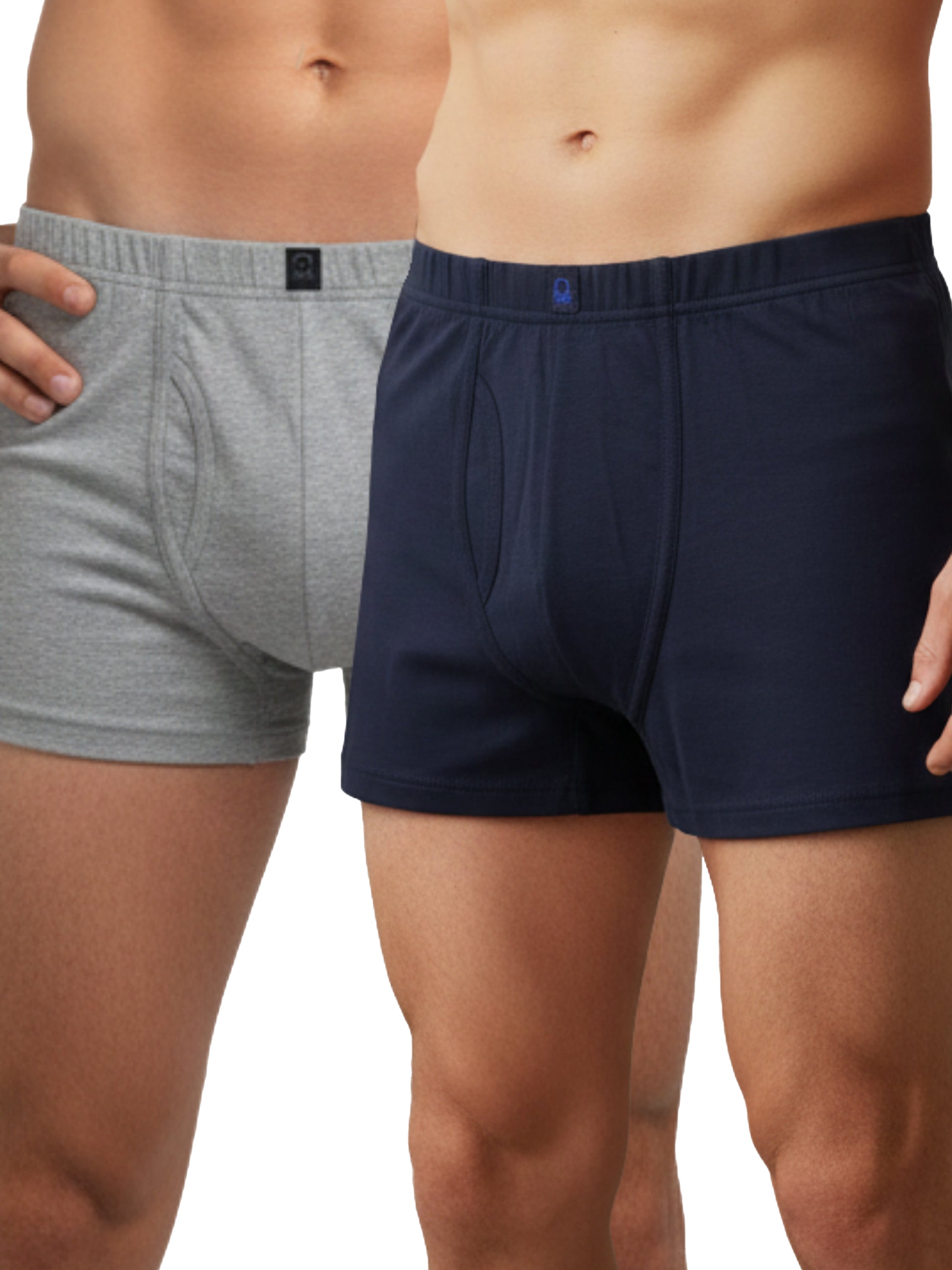 Benetton Men’s Cotton Trunk 01C3096ula03i | 100% Cotton Breathable Everyday Underwear Grey Melange Navy