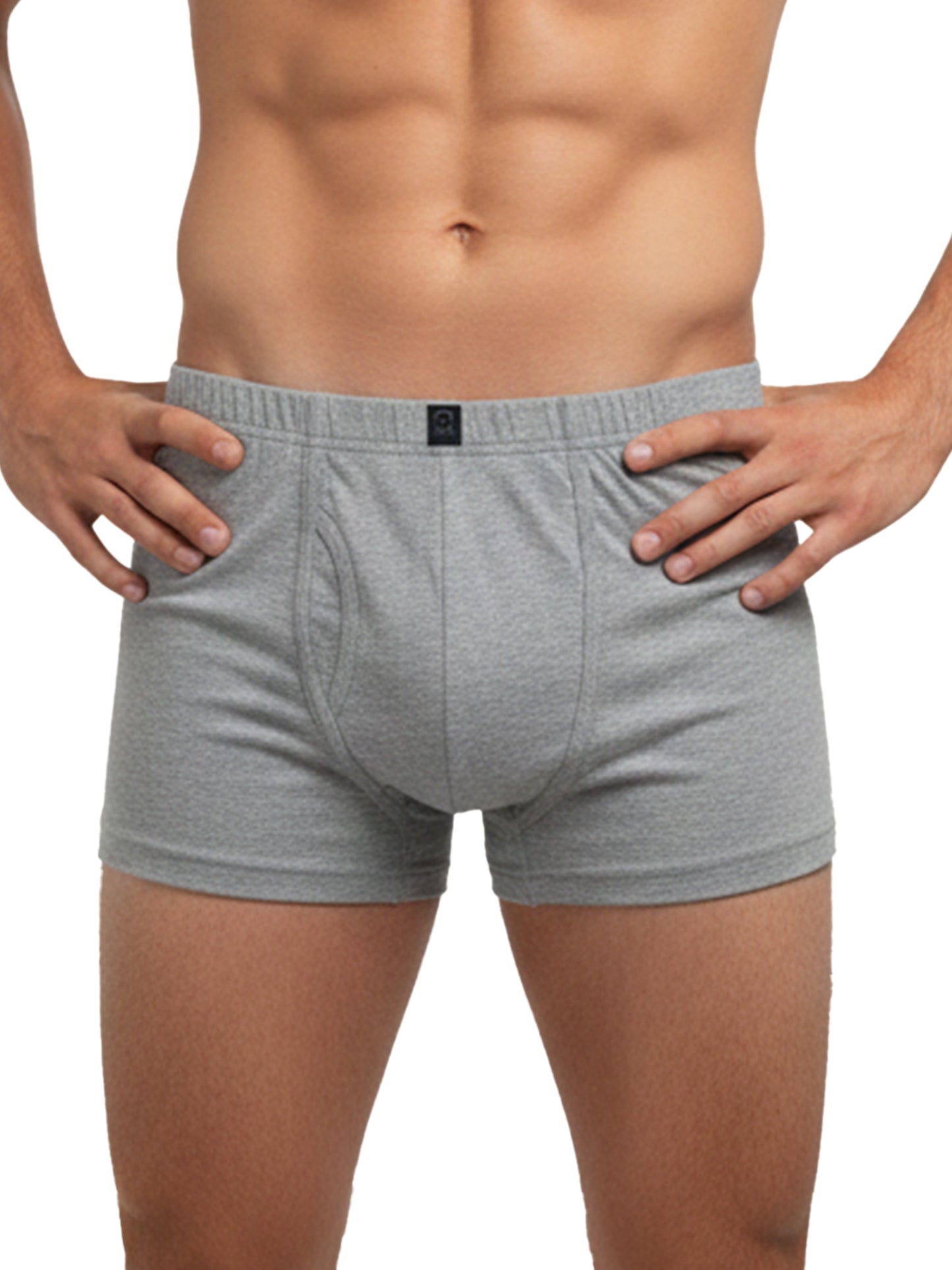 Benetton Men’s Cotton Trunk 01C3096ula03i | 100% Cotton Breathable Everyday Underwear White Grey Melange