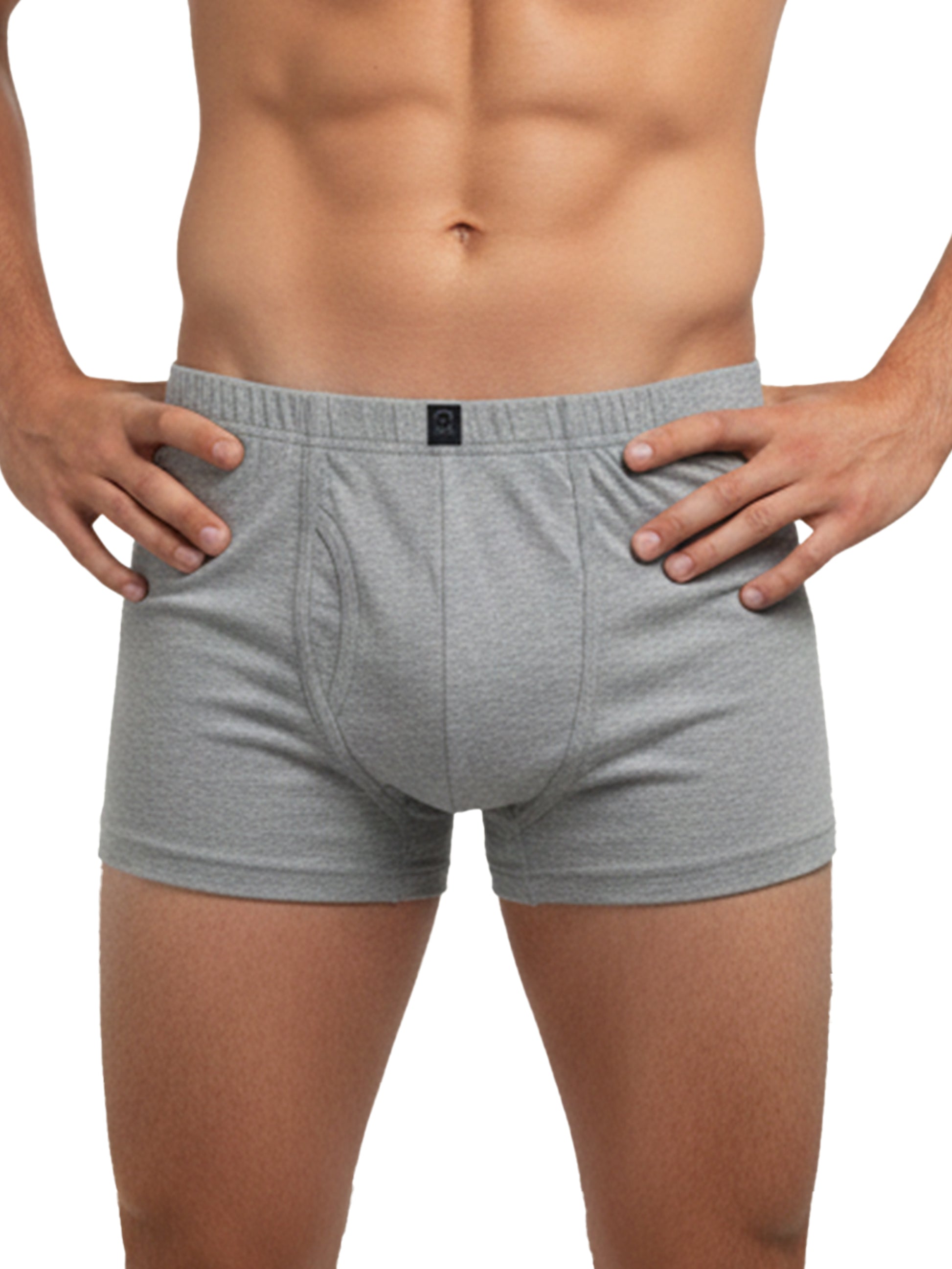 Benetton Men’s Cotton Trunk 01C3096ula03i | 100% Cotton Breathable Everyday Underwear White Grey Melange