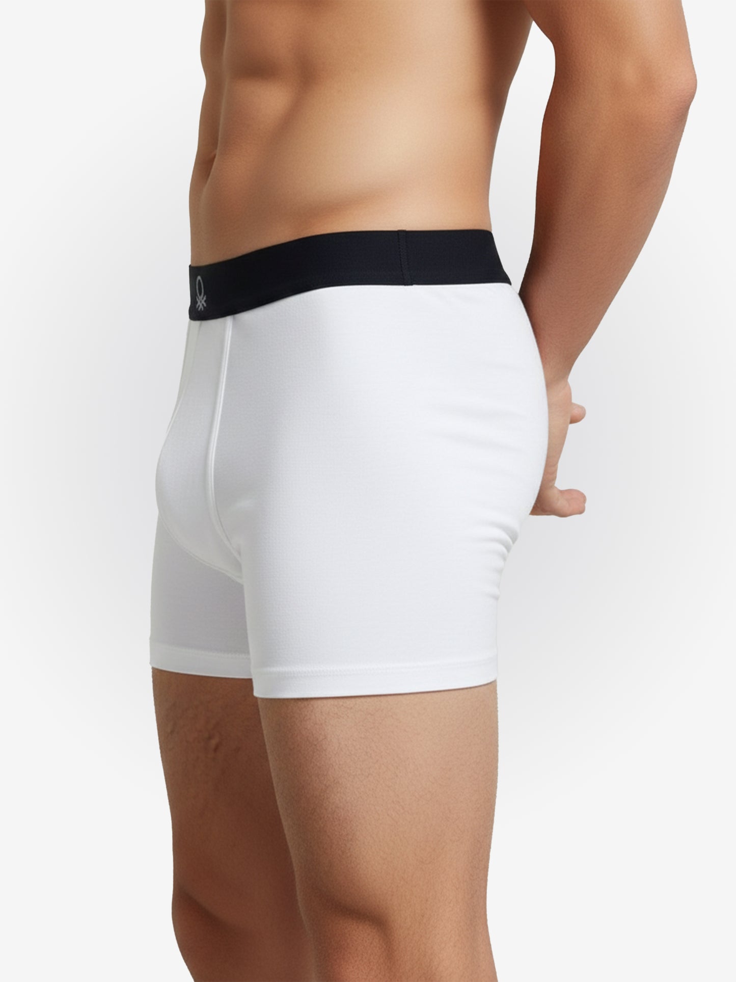 Benetton Men’s Cotton Elastane Trunk 01C3096ula07i | 93% Cotton 7% Elastane | Stretch Fit Premium Underwear White