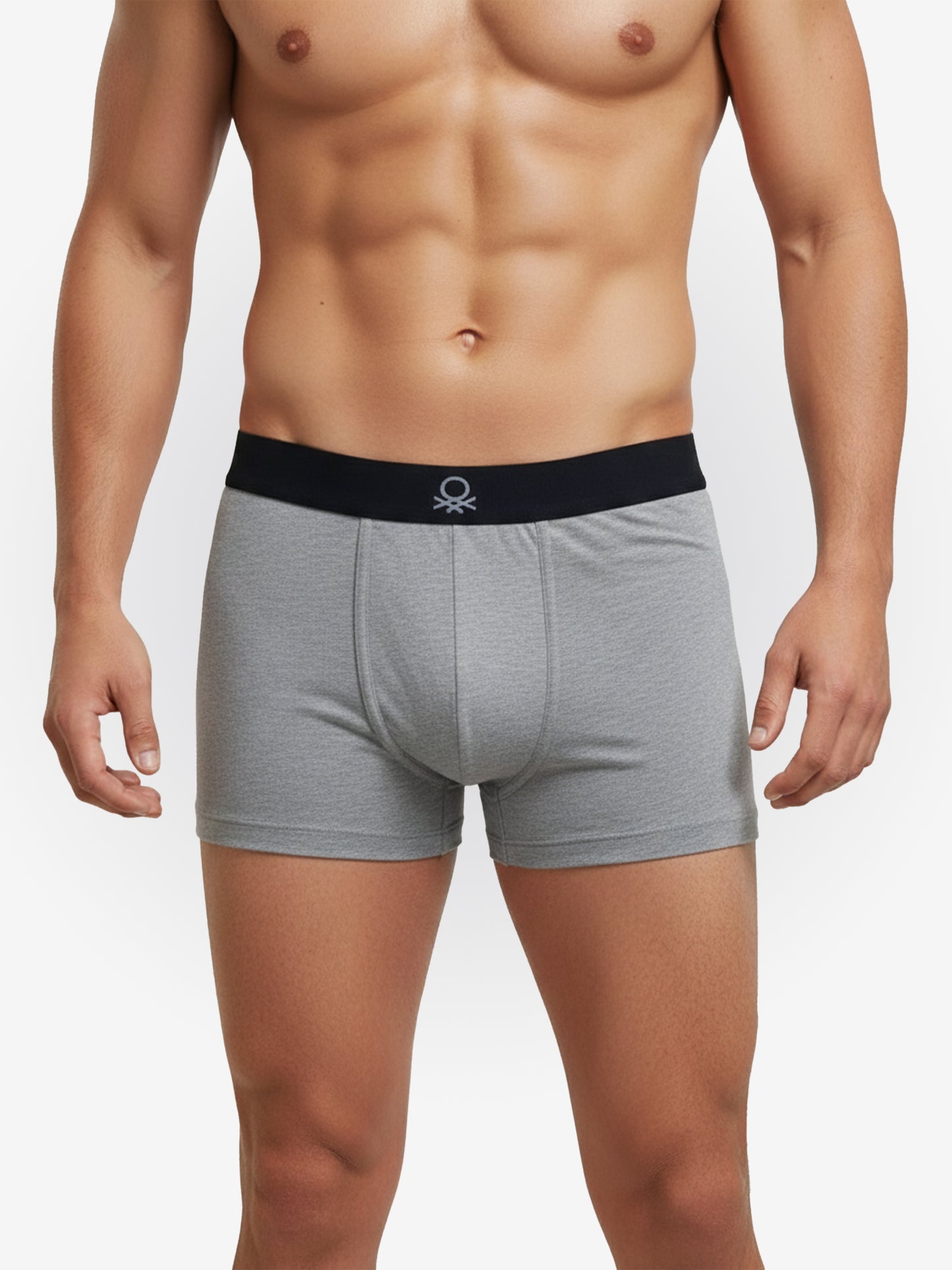 Benetton Men’s Cotton Elastane Trunk 01C3096ula07i | 93% Cotton 7% Elastane | Stretch Fit Premium Underwear Grey Melange