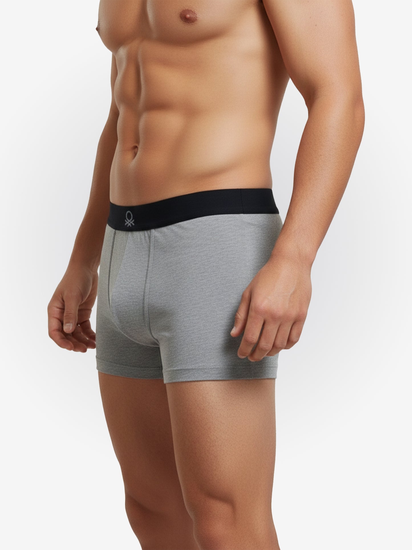 Benetton Men’s Cotton Elastane Trunk 01C3096ula07i | 93% Cotton 7% Elastane | Stretch Fit Premium Underwear Grey Melange