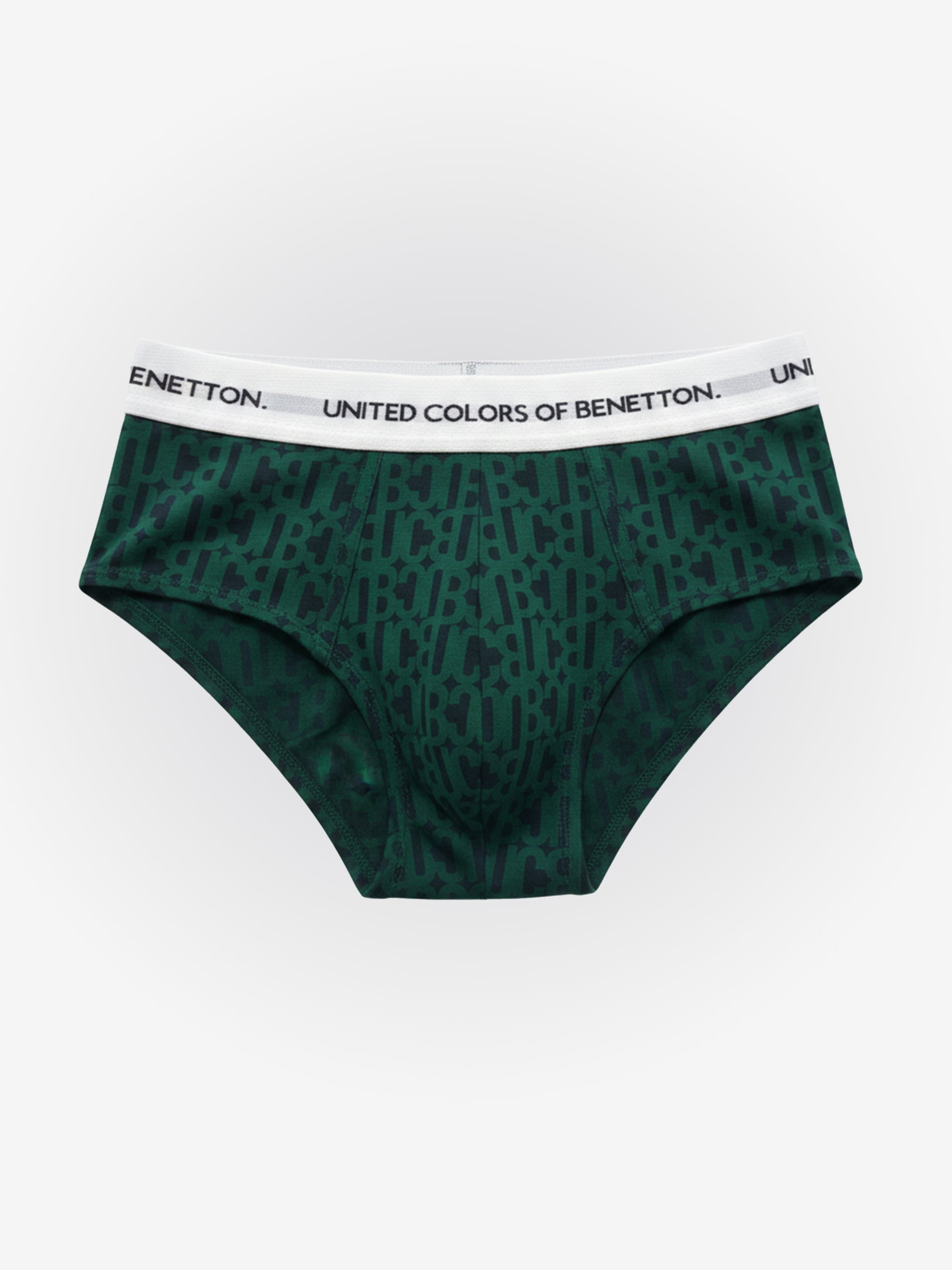 Benetton Men’s Cotton Elastane Brief 01C3096ula08i | Stretch Comfort Everyday Underwear Bottle Green