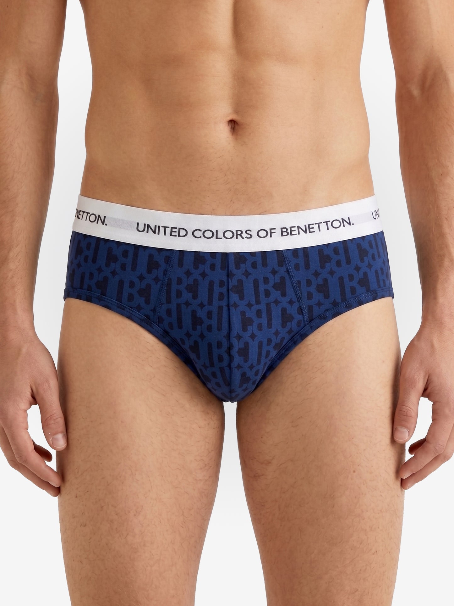 Benetton Men’s Cotton Elastane Brief 01C3096ula08i | Stretch Comfort Everyday Underwear Royal Blue