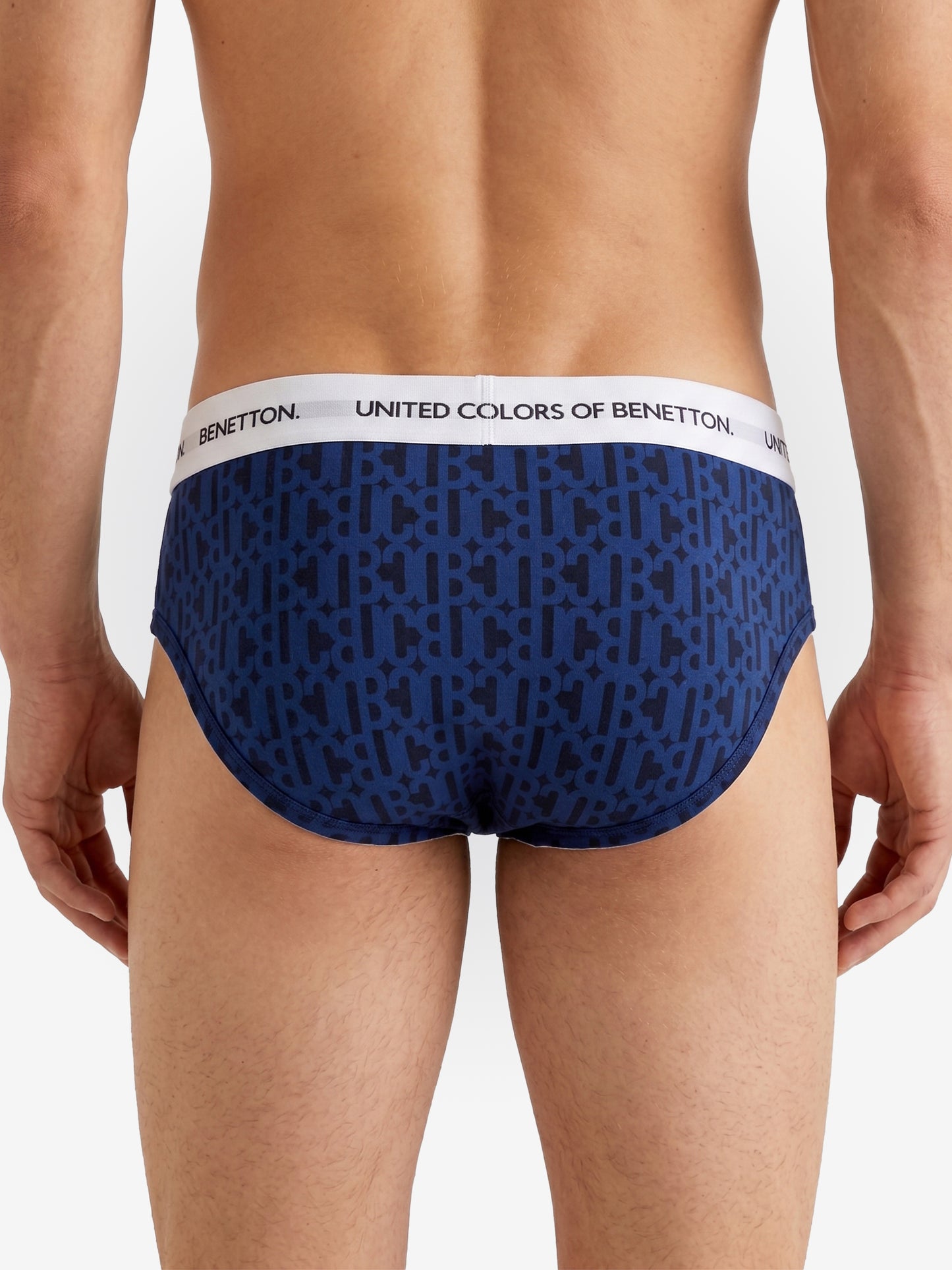 Benetton Men’s Cotton Elastane Brief 01C3096ula08i | Stretch Comfort Everyday Underwear Royal Blue