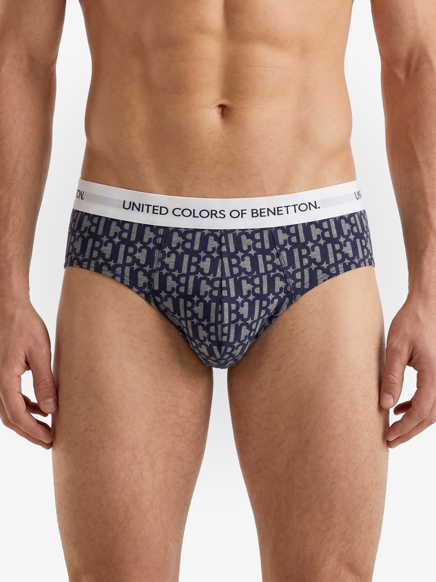 Benetton Men’s Cotton Elastane Brief 01C3096ula08i | Stretch Comfort Everyday Underwear Grey