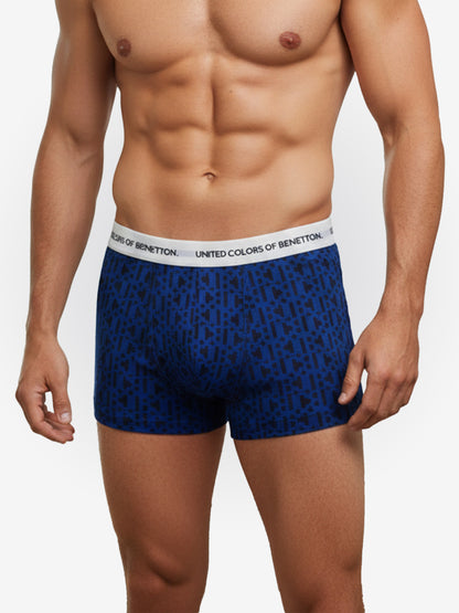 Benetton Men’s Cotton Elastane Trunk 01C3096ula09i | 93% Cotton 7% Elastane | Stretch Comfort Underwear Royal Blue