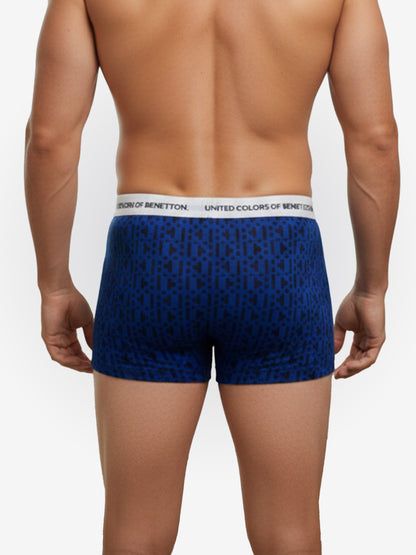 Benetton Men’s Cotton Elastane Trunk 01C3096ula09i | 93% Cotton 7% Elastane | Stretch Comfort Underwear Royal Blue