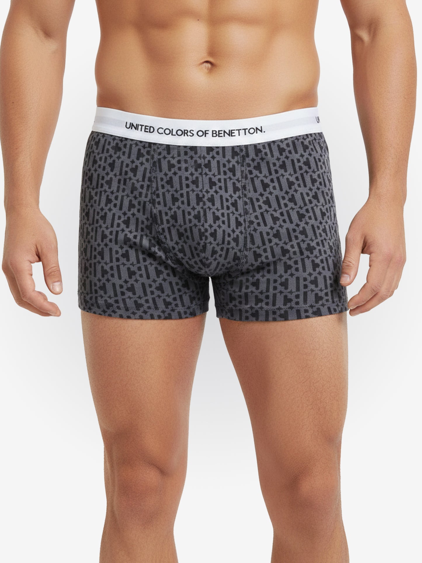 Benetton Men’s Cotton Elastane Trunk 01C3096ula09i | 93% Cotton 7% Elastane | Stretch Comfort Underwear Grey