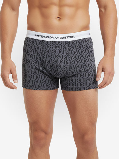 Benetton Men’s Cotton Elastane Trunk 01C3096ula09i | 93% Cotton 7% Elastane | Stretch Comfort Underwear Grey