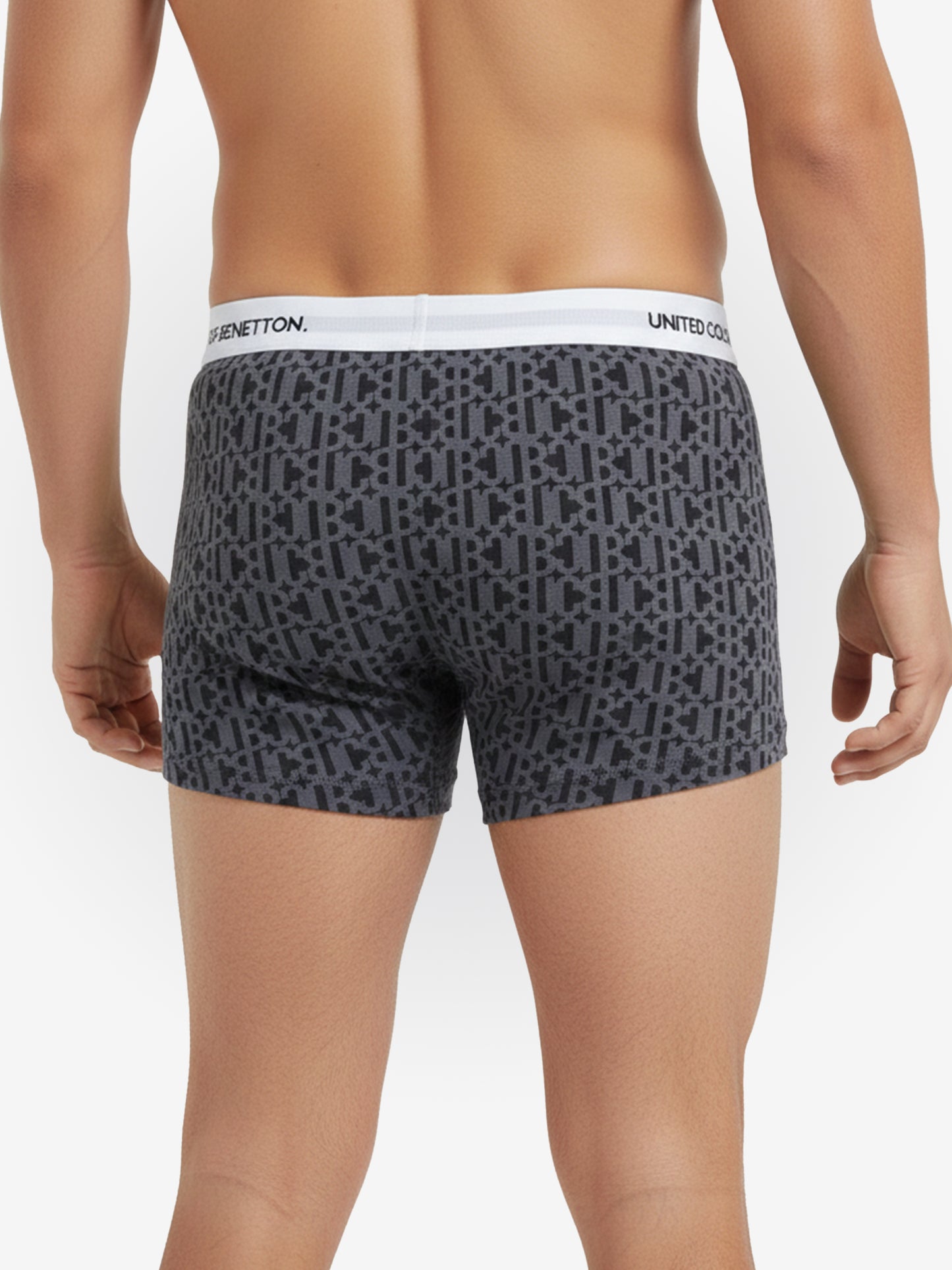 Benetton Men’s Cotton Elastane Trunk 01C3096ula09i | 93% Cotton 7% Elastane | Stretch Comfort Underwear Grey
