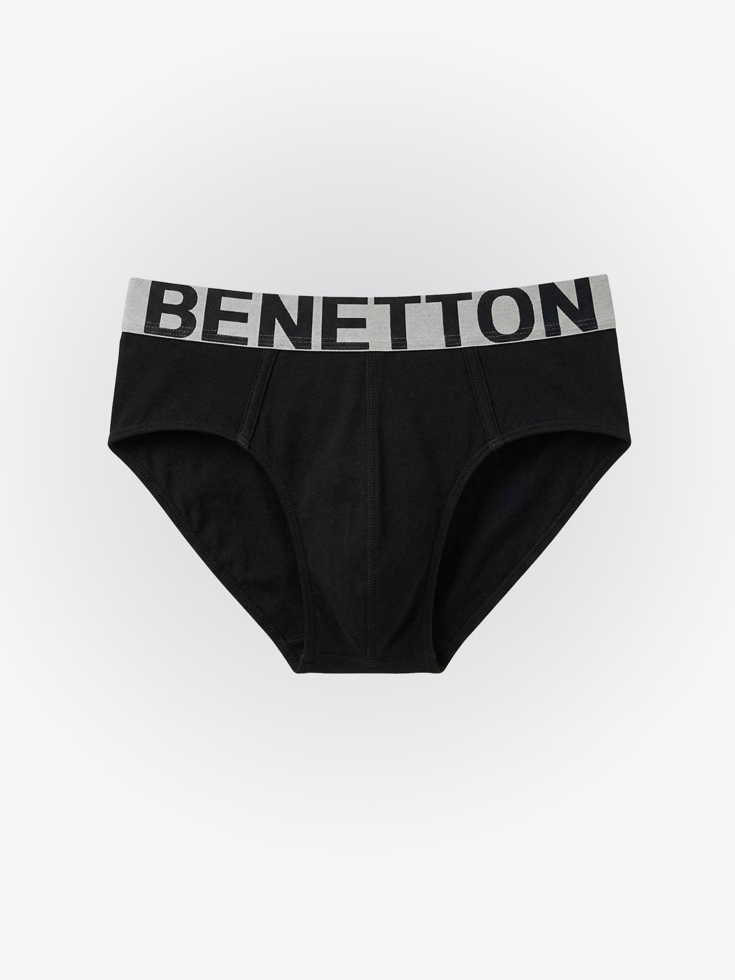 Benetton Men’s Supima Cotton Brief 01C3096ula10i | Ultra Soft Premium Everyday Underwear Black