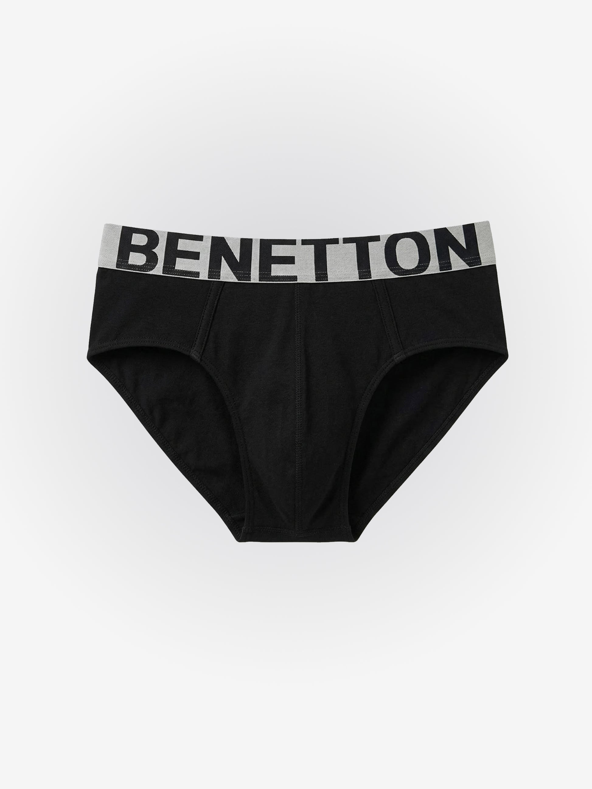 Benetton Men’s Supima Cotton Brief 01C3096ula10i | Ultra Soft Premium Everyday Underwear Black