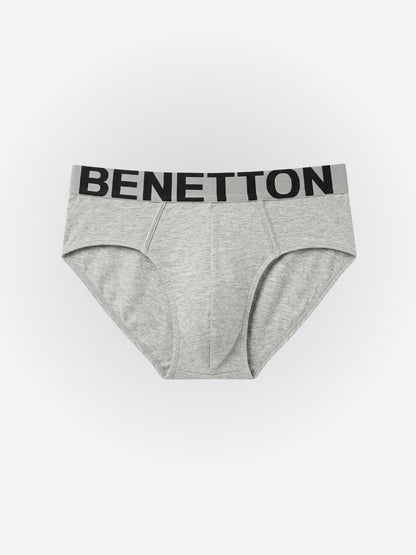 Benetton Men’s Supima Cotton Brief 01C3096ula10i | Ultra Soft Premium Everyday Underwear Grey Melange
