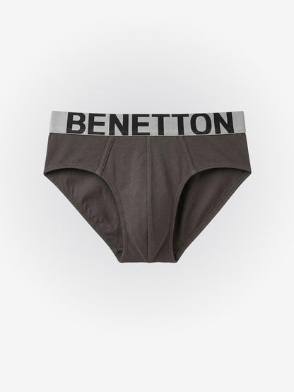 Benetton Men’s Supima Cotton Brief 01C3096ula10i | Ultra Soft Premium Everyday Underwear Charcoal